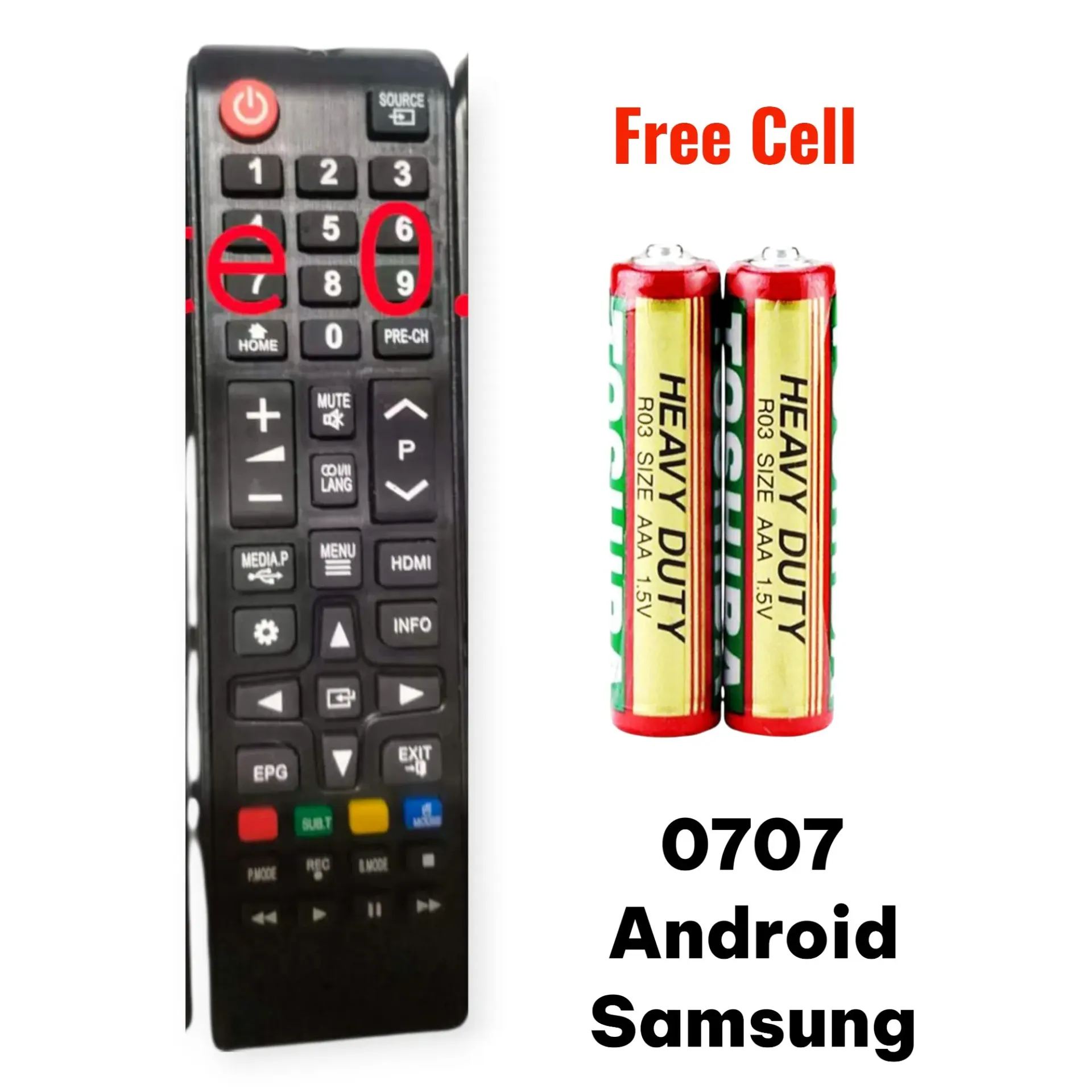 0707 Remote with FREE Cell work for all Smart Android Samsung LCD and LED TVs